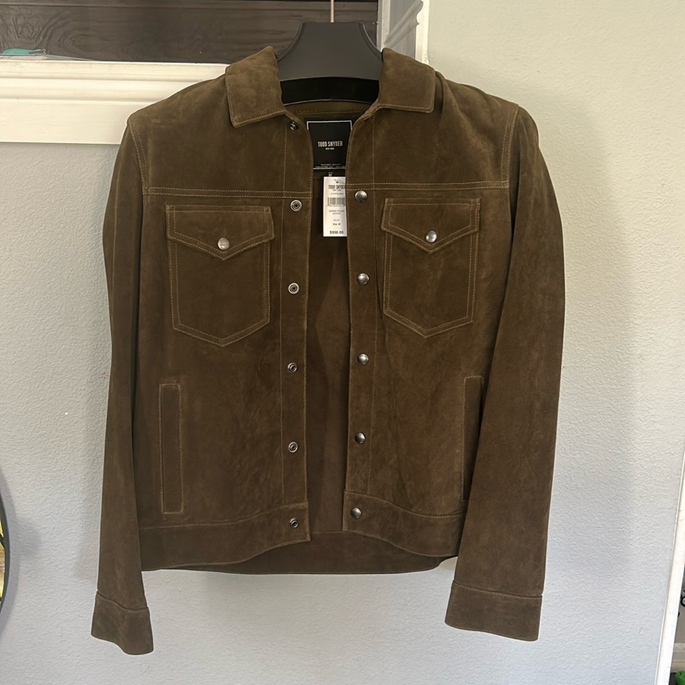 TODD SNYDER suede jacket. olive